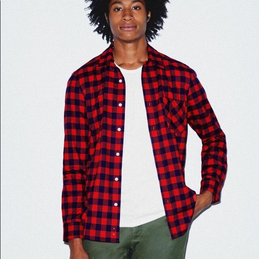 American Apparel Flannel Lumberjack Shirt in red and black